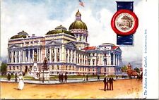 Oilette State Capitols Postcard Indiana State Capitol in Indianapolis IN Unused picture