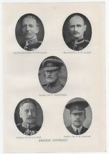 c1914 Photo print FIVE BRITISH WWI GENERALS 9.5