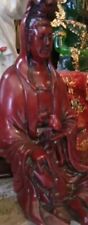Vintage Red Resin Asian Buddha Statue Figurine 7