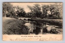 Attleboro MA-Massachusetts, Stone Bridge, Mechanics, Vintage c1906 Postcard picture