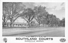 Glennville Georgia 1950 Postcard Southland Courts Motel  picture