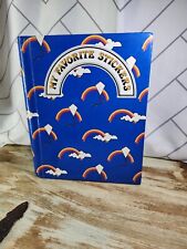 Vintage 80s Sticker Collection Photo Album Spiral Book Rainbow Cover 1/2 Full picture