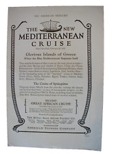 1926 The New Mediterranean Cruise Glorious Island of Greece Vintage PRINT AD 67 picture