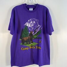 VTG Hanes Purple Boys Scouts Of America Camp Buck Toms Souvenir Shirt Mens XL picture