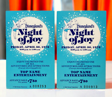 Vintage Disneyland's Night of Joy Used Tickets April 1976-Rare Find-Very Good+++ picture
