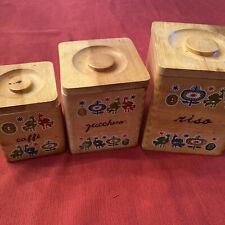 Vintage 3 Piece Italian Worded Canister set picture