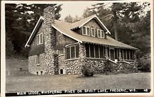 RPPC Frederic Whispering Pines Lodge Spirit Lake Wisconsin Real Photo Postcard picture