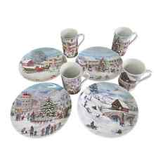 Lenox American Christmas Set of 4 Party Plates & Cups Collector Holiday Winter picture