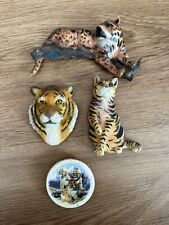 Vintage Lot of 4 Leopard Tiger Magnets Wildlife Rubber Magnets picture