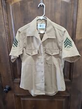 USMC DLA Uniform Khaki Shirt Military Short Sleeve Sz 15 1/2 Sergeant picture