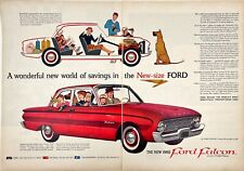 1960 Ford Motor Co Falcon Advertising Fire Red Large Great Dane Dog Vtg Print Ad picture