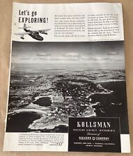 Kollsman Square D aircraft 1940s print ad 1941 vintage retro art illustration picture