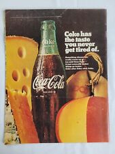 1968 Vintage Original Coke Coca Cola Soda Magazine Ad Cheese Can Really Warm Up  picture