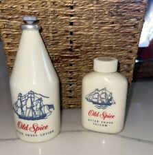 Vintage Old Spice Cologne and Aftershave Talcum set. picture
