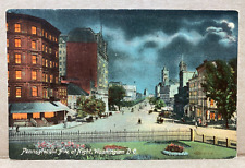 Pennsylvania Ave at Night Washington DC Antique Postcard 529 picture