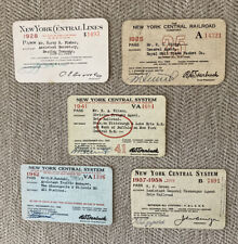 New York Central Lot of (5) 1925-1959 Issued Passes picture