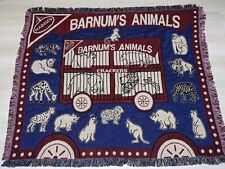 VTG Barnum's Animal Crackers Woven Throw Tapestry Blanket 51.5