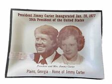 VTG RARE 70s Democrat Elect Politics US President Jimmy Carter Glass Deco Tray picture