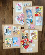 Lot of 8 Vintage 1950’s Children’s Valentine Cards, New Baby etc Scrapbook Pages picture