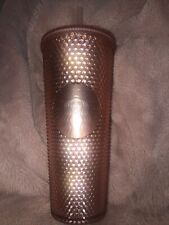 Starbucks Rose Gold Studded Cold Cup Tumbler Venti 24 oz Hologram Spike 2019 picture