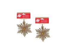 2 Pack Metal with Faux Gem Christmas Snowflake Ornaments, 4.5 in. Assorted Color picture