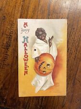 Extremely Rare Black Americana Mechanical Halloween Postcard ~ 1909~ Clapsaddle picture