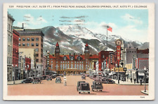 Postcard Colorado Springs, Colorado, Pike's Peak from Pike's Peak ave. 1937 A509 picture