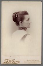 Portrait Profile View Attractive Lady Cabinet Card Photo by Taber San Francisco picture