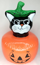 Halloween Black Cat Jack O Lantern Inflatable F W Woolworth Vintage Spooky Decor picture