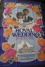 Vintage Cotton Kitchen Towel 1981 Royal Wedding Diana & Charles picture
