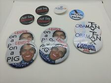 Political Pins 2008 Anti Obama & McCain/Palin Eleven Pins some Duplicates Unused picture