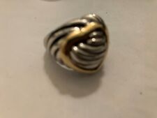 VINTAGE ESTATE CHUNKY TWO TONE HEART RING picture