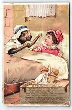 c1880 LITTLE RED RIDING HOOD BIG BAD WOLF FRENCH VICTORIAN TRADE CARD Z4116 picture