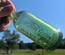 John Ryan 1852 Savannah, GA Ginger Ale Bottle Citron Green  picture
