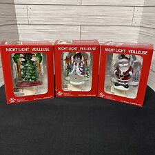 Set Of 3 Christmas Night Light Veilleuse Santa Tree Snowman NEW IN BOX picture