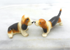 Vintage Hagan Renaker Discontinued Basset Hound Dogs 2 Figurines 1970's picture