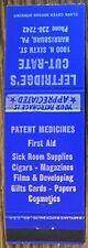 Leftridge's Cut-Rate Harrisburg PA Pennsylvania Patent Medicines Matchbook Cover picture