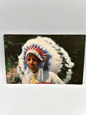 Vintage Postcard Cherokee Indian Chief North Carolina 1957 picture