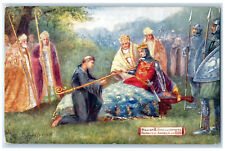 c1910 William II Rufus Conferring Primacy on Anselm Oilette Tuck Art Postcard picture