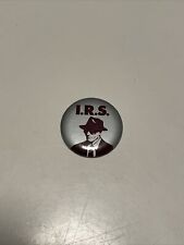 RARE Vintage 1980s I.R.S. Records tax man pin promo pinback button IRS label  picture