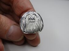 Sterling Silver Pekingese Large Head Study Ring picture