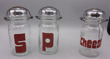 Wheaton Salt & Pepper and Cheese Shakers Glass Wire Bail 5.5