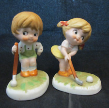 Golf Figurines Vintage Lefton Boy & Girl Ceramic picture