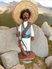 Vtg.  Western Carved and hand painted Wooden Mexican, Soldier, Man Figure 13” picture