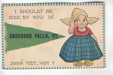 Green Printed Pennant I'll be soon beside you in Enosburg Falls  VT picture