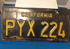 vintage California 1963 black  License plate vtg original picture