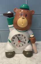 Vintage Rhythm Japan Baseball Bear Alarm Clock - WORKS PERFECTLY picture