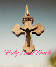 Cross 50 PCS Crucified Olive Wood Hand Made Pendant Necklace Rosary Holy Land picture
