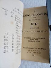 kING SOLOMON HIS FOLLOWERS AID TO MEMORY VTG CIPHER MASONIC BOOK 1941 neocurio picture