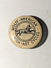 Vintage 1890's Wolff American High Art Bicycle Cycle Advertising Lapel Stud Pin picture